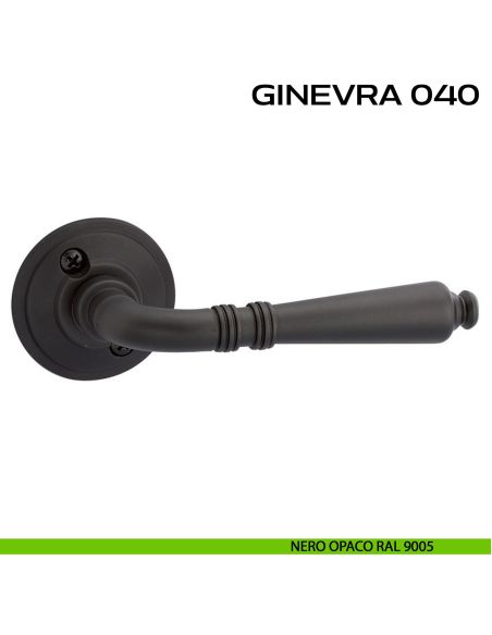 Maniglia per porta Ginevra 040 Reguitti con viti a vista nero