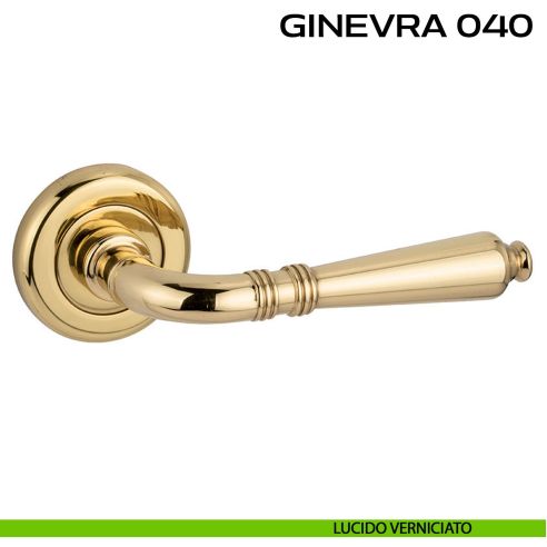 Maniglia per porta Ginevra 040 Reguitti con rosetta ad avvitare lucido