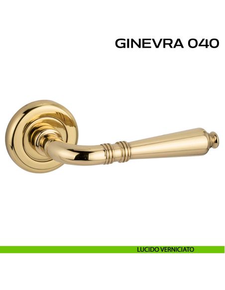 Maniglia per porta Ginevra 040 Reguitti con rosetta ad avvitare lucido