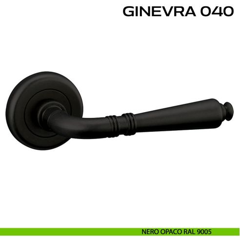 Maniglia per porta Ginevra 040 Reguitti con rosetta ad avvitare nero