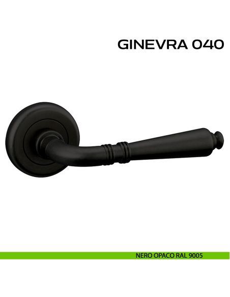 Maniglia per porta Ginevra 040 Reguitti con rosetta ad avvitare nero
