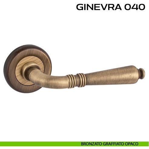 Maniglia per porta Ginevra 040 Reguitti con rosetta ad avvitare graffiato opaco