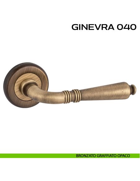 Maniglia per porta Ginevra 040 Reguitti con rosetta ad avvitare graffiato opaco