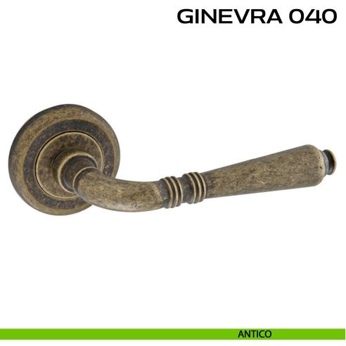 Maniglia per porta Ginevra 040 Reguitti con rosetta ad avvitare antico