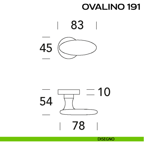 Maniglia per porta Ovalino 191 Reguitti disegno