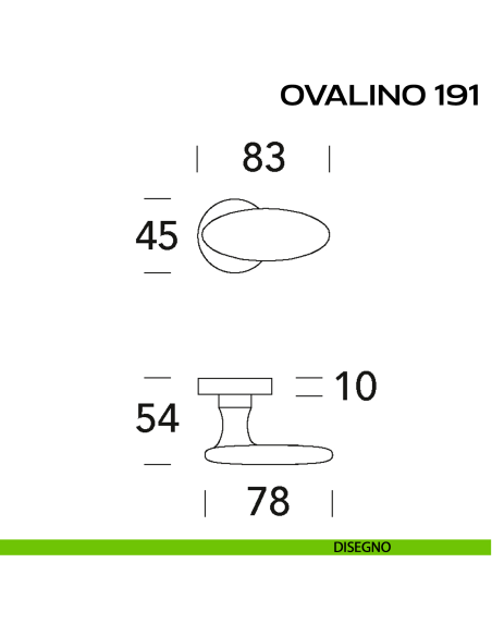 Maniglia per porta Ovalino 191 Reguitti disegno
