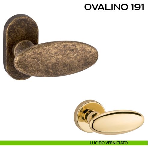 Maniglia per porta Ovalino 191 Reguitti con rosetta ovale lucido