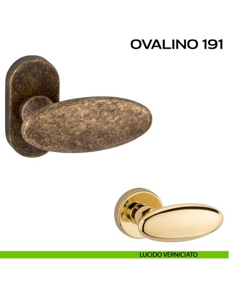 Maniglia per porta Ovalino 191 Reguitti con rosetta ovale lucido