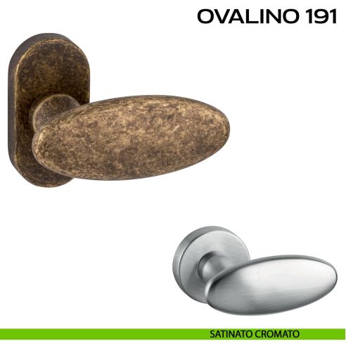 Maniglia per porta Ovalino 191 Reguitti con rosetta ovale satinato