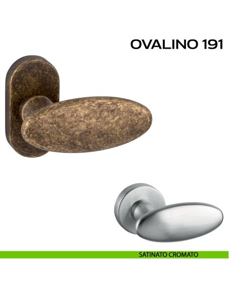 Maniglia per porta Ovalino 191 Reguitti con rosetta ovale satinato
