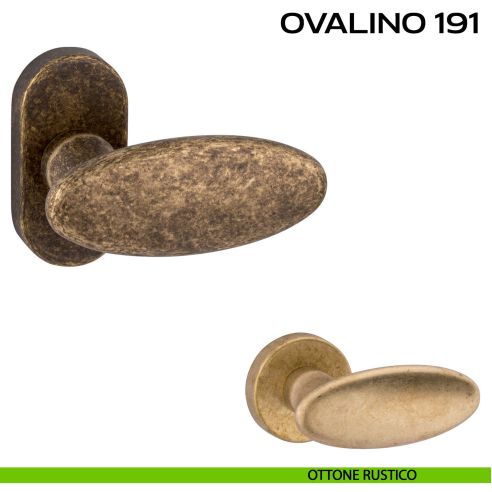 Maniglia per porta Ovalino 191 Reguitti con rosetta ovale rustico