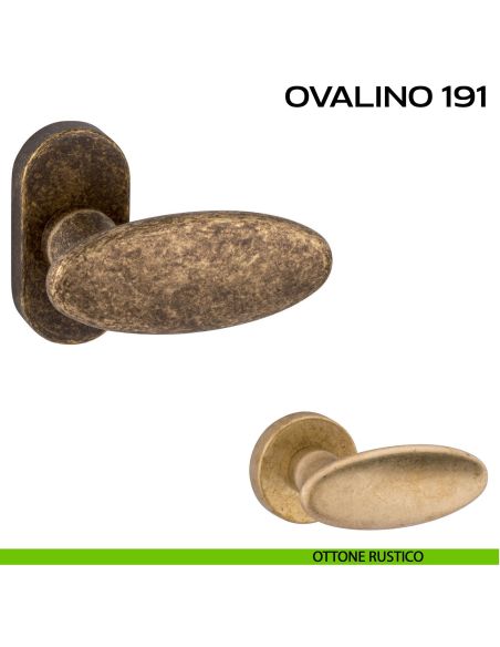 Maniglia per porta Ovalino 191 Reguitti con rosetta ovale rustico
