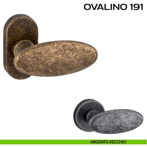 Maniglia per porta Ovalino 191 Reguitti con rosetta ovale argento