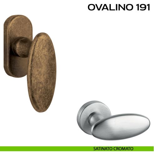 Maniglia martellina DK per finestra Ovalino 191 Reguitti satinato
