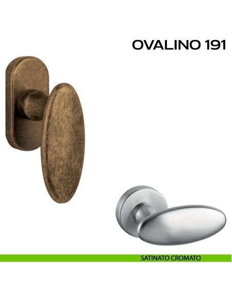 Maniglia martellina DK per finestra Ovalino 191 Reguitti satinato