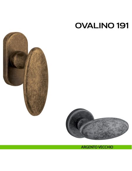 Maniglia martellina DK per finestra Ovalino 191 Reguitti argento