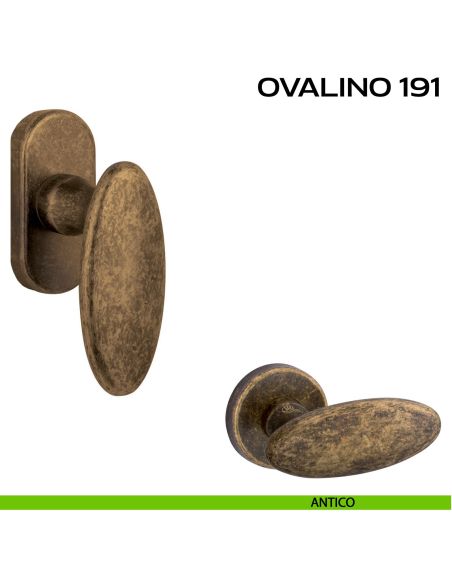 Maniglia martellina DK per finestra Ovalino 191 Reguitti antico