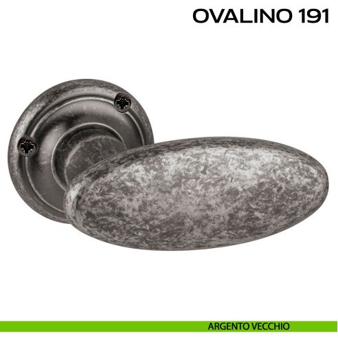 Maniglia per porta Ovalino 191 Reguitti con viti a vista argento