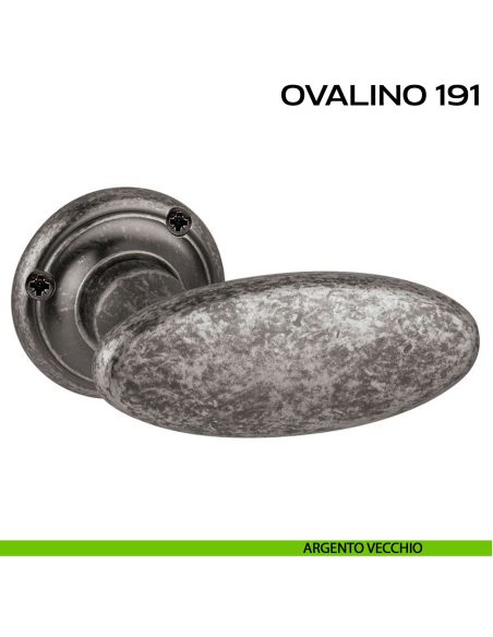 Maniglia per porta Ovalino 191 Reguitti con viti a vista argento