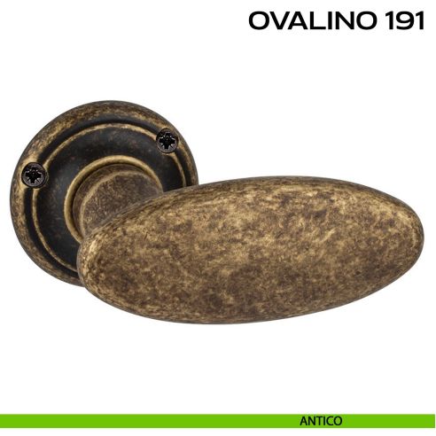 Maniglia per porta Ovalino 191 Reguitti con viti a vista antico