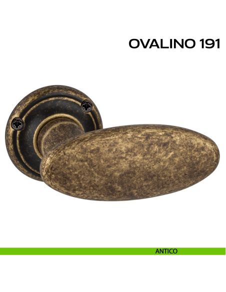 Maniglia per porta Ovalino 191 Reguitti con viti a vista antico