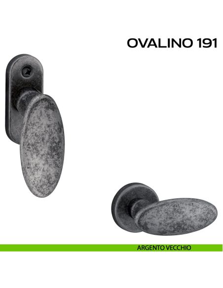 Maniglia per finestra martellina Ovalino 191 Reguitti argento