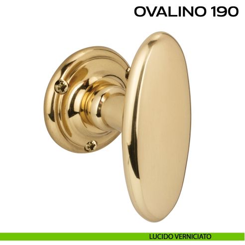 Pomolo ovale girevole per porta Ovalino 190 a T Reguitti lucido