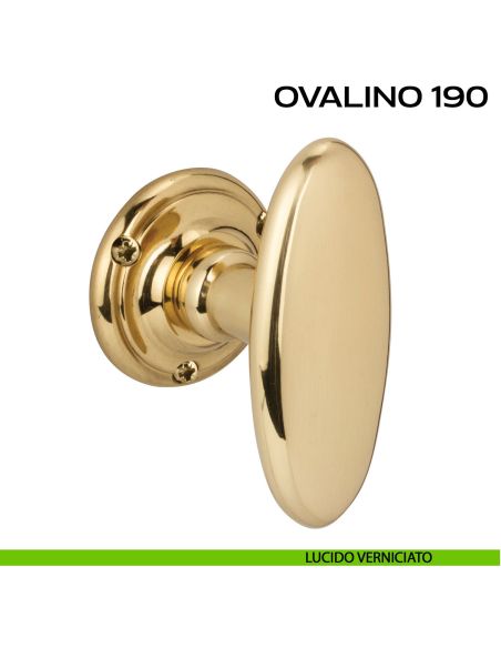 Pomolo ovale girevole per porta Ovalino 190 a T Reguitti lucido