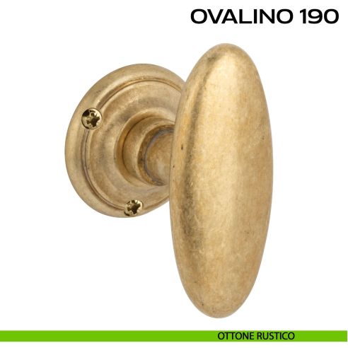 Pomolo ovale girevole per porta Ovalino 190 a T Reguitti rustico