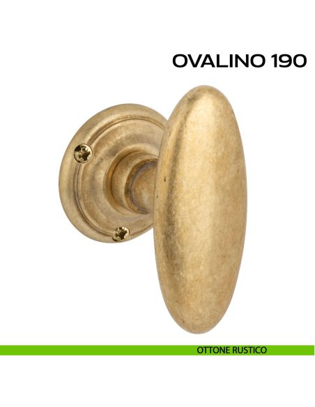 Pomolo ovale girevole per porta Ovalino 190 a T Reguitti rustico