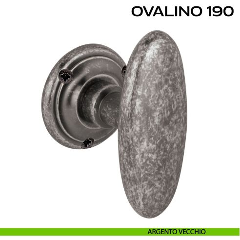 Pomolo ovale girevole per porta Ovalino 190 a T Reguitti argento