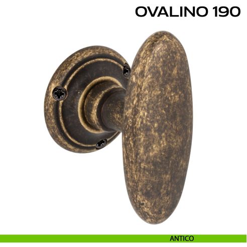 Pomolo ovale girevole per porta Ovalino 190 a T Reguitti antico