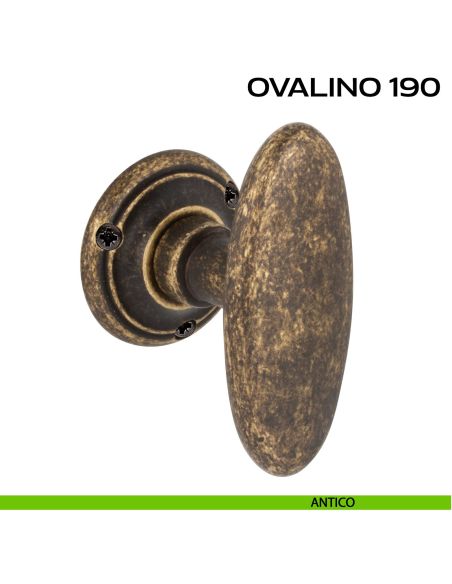 Pomolo ovale girevole per porta Ovalino 190 a T Reguitti antico