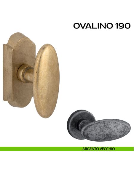 Maniglia per finestra martellina DK Ovalino T 190 Reguitti argento
