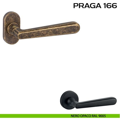 Maniglia per porta Praga 166 Reguitti con rosetta ovale nero