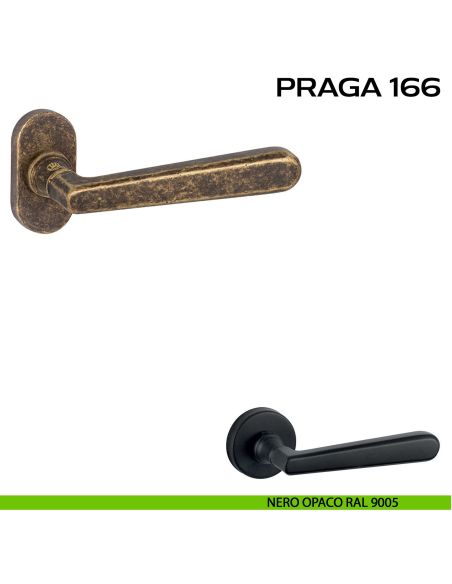 Maniglia per porta Praga 166 Reguitti con rosetta ovale nero