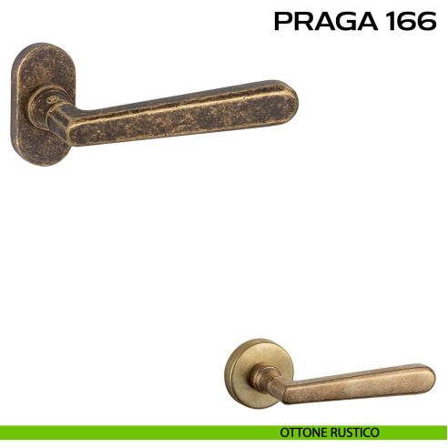 Maniglia per porta Praga 166 Reguitti con rosetta ovale rustico