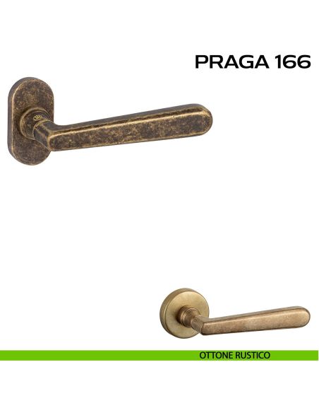 Maniglia per porta Praga 166 Reguitti con rosetta ovale rustico