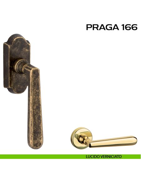 Maniglia per finestra martellina DK Praga 166 Reguitti lucido
