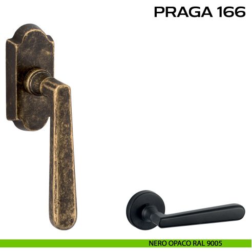 Maniglia per finestra martellina DK Praga 166 Reguitti nero