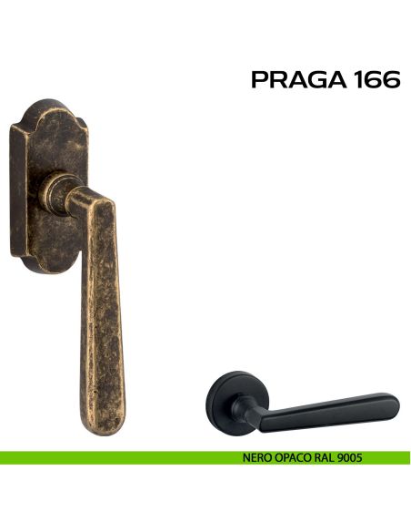 Maniglia per finestra martellina DK Praga 166 Reguitti nero