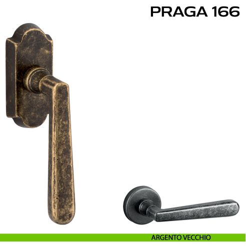 Maniglia per finestra martellina DK Praga 166 Reguitti argento