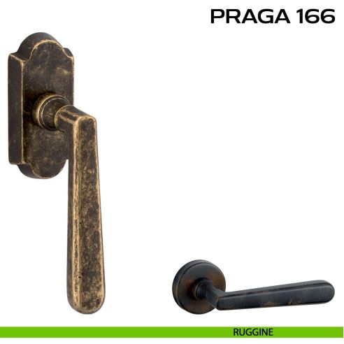 Maniglia per finestra martellina DK Praga 166 Reguitti ruggine