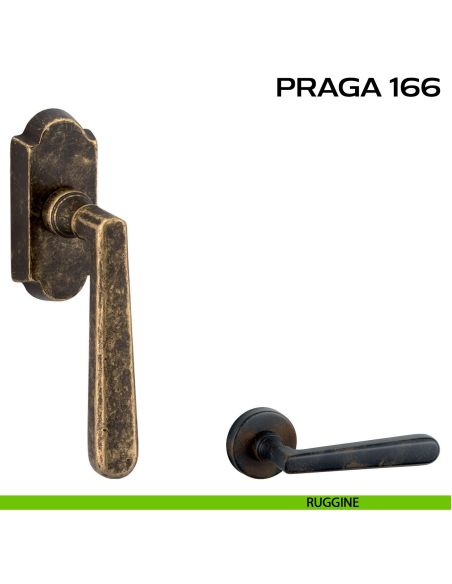 Maniglia per finestra martellina DK Praga 166 Reguitti ruggine