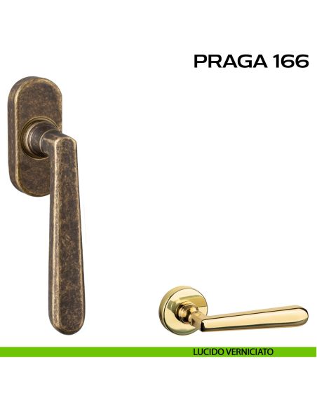 Maniglia martellina per finestra DK Praga 166 Reguitti lucido
