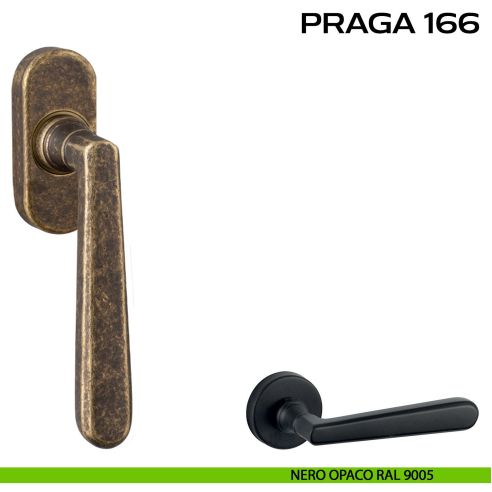Maniglia martellina per finestra DK Praga 166 Reguitti nero