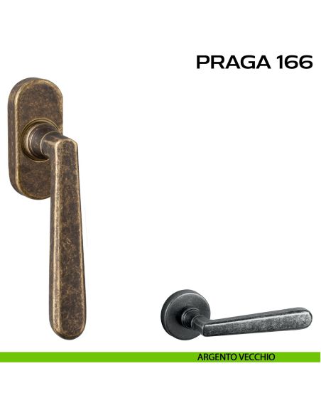 Maniglia martellina per finestra DK Praga 166 Reguitti argento