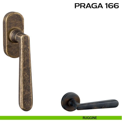 Maniglia martellina per finestra DK Praga 166 Reguitti ruggine