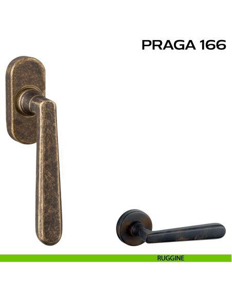 Maniglia martellina per finestra DK Praga 166 Reguitti ruggine