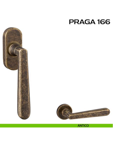 Maniglia martellina per finestra DK Praga 166 Reguitti antico